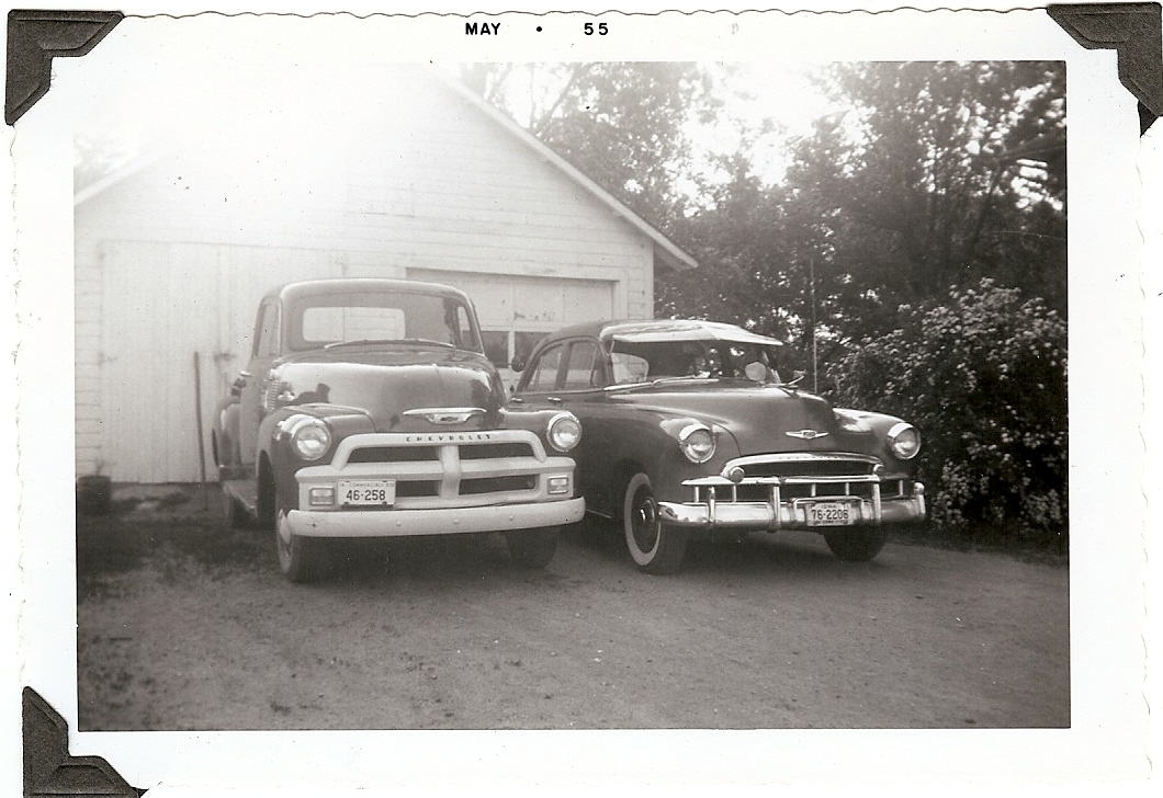 1955 Chevy pickup and 1949