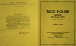Front and back of the Taco House menu.  (Click photo to enlarge.)